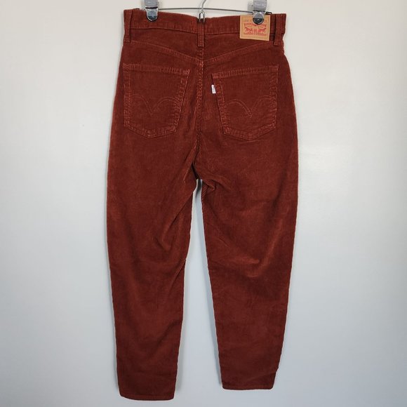 NWOT Levi's High Waisted Mom Jeans Corduroy - Burnt Orange Rust Color size 29 - Picture 3 of 10